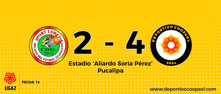 13° fecha, Liga 2: Deportivo Coopsol venció 2-4 a Sport Loreto en Pucallpa